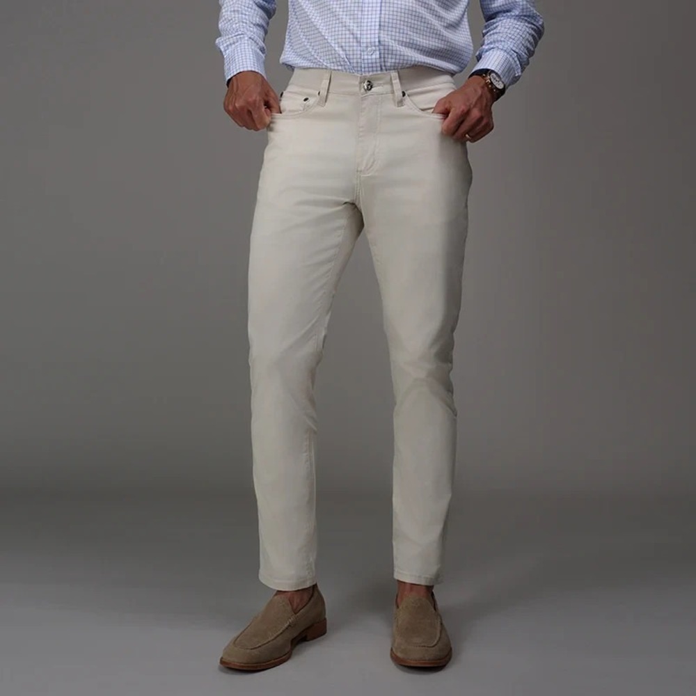 NWT Collars & Co CEO Chino Mens 34x32 Cream Five Pocket Cotton Stretch Pants